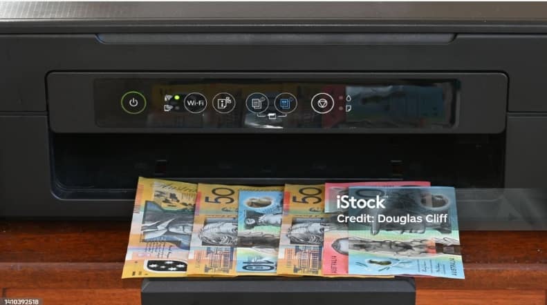 Istock photo of Real money printing Machine for sale